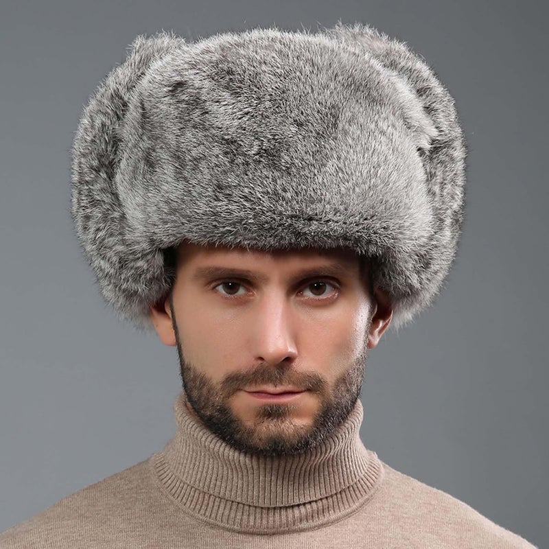 WUODHTW Men's Winter Ushanka Earflap Trooper Hat Aviator Windproof Hat Faux Fur Warm Hat Ski Beanies Cap Berets Skull caps - Image 3